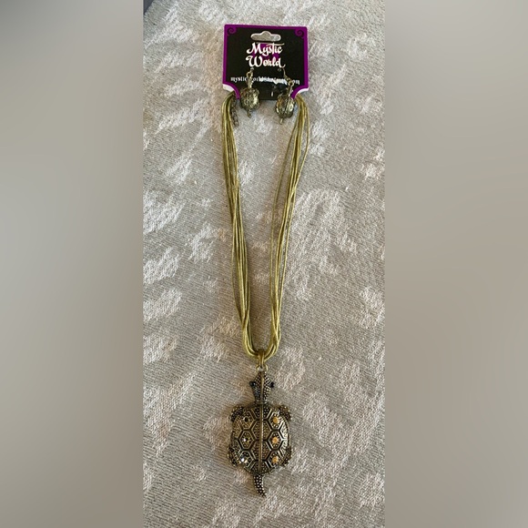 Jewelry - Turtle Pendant Necklace & Earrings